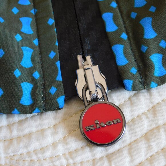 NWT Kiton Cima print bomber jacket fall windbreaker luxury zip top made in Italy - Picture 5 of 15